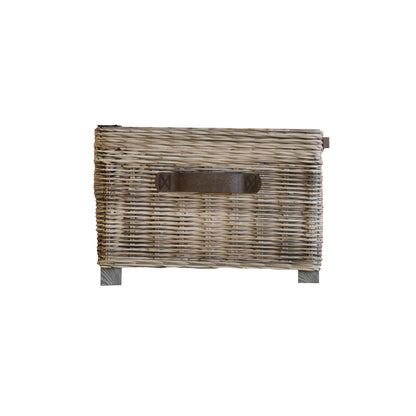 Maya Handmade Kubu Rattan Storage Coffee Table Limewash