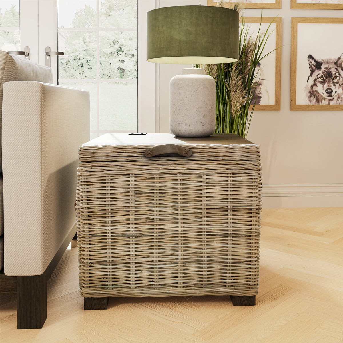 Maya Handmade Kubu Rattan Storage Side Table