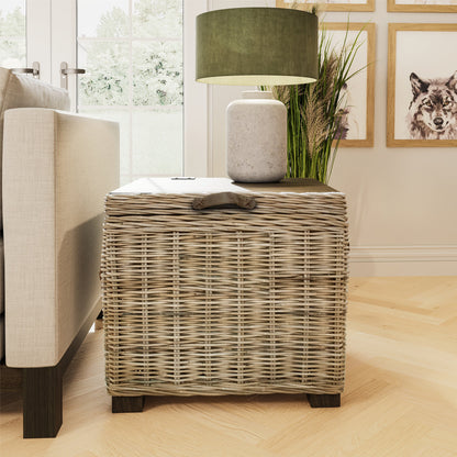 Maya Handmade Kubu Rattan Storage Side Table