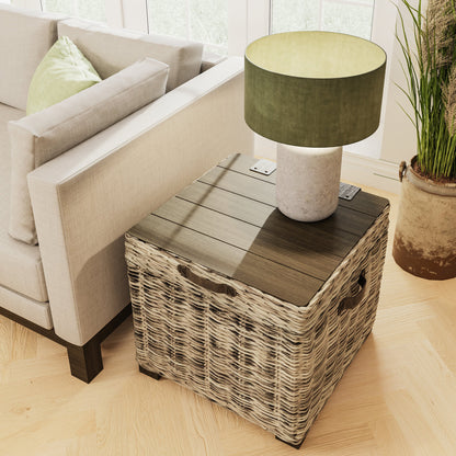 Maya Handmade Kubu Rattan Storage Side Table