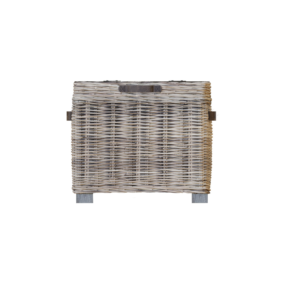 Maya Handmade Kubu Rattan Storage Side Table Limewash