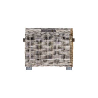 Maya Handmade Kubu Rattan Storage Side Table Limewash