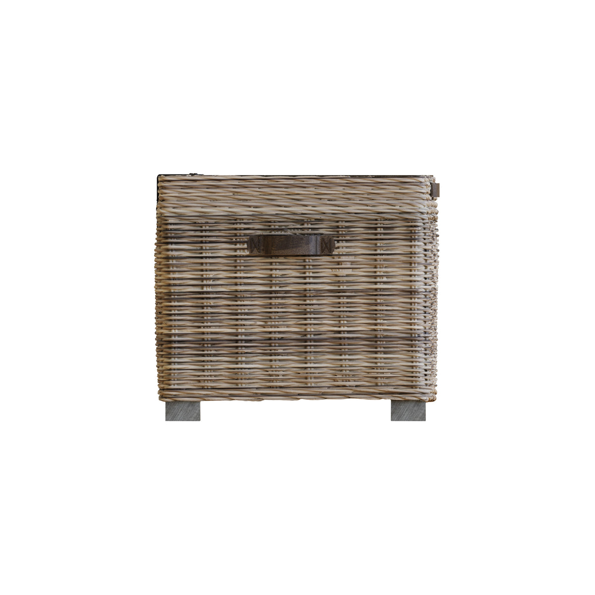 Maya Handmade Kubu Rattan Storage Side Table Limewash