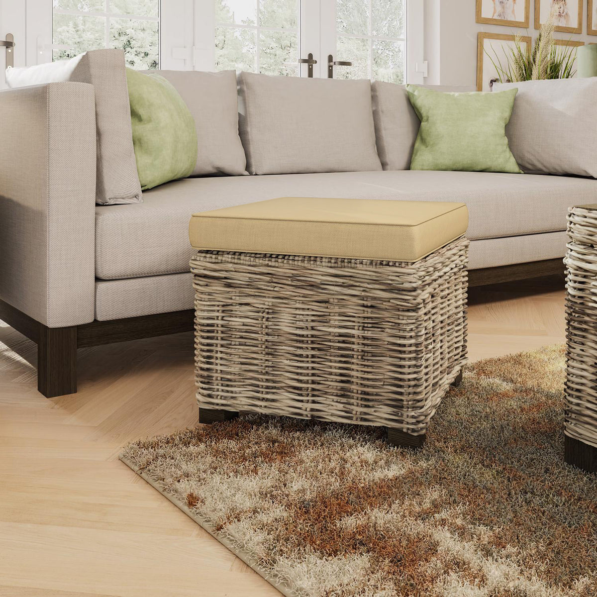 Maya Handmade Kubu Rattan Small Storage Stool