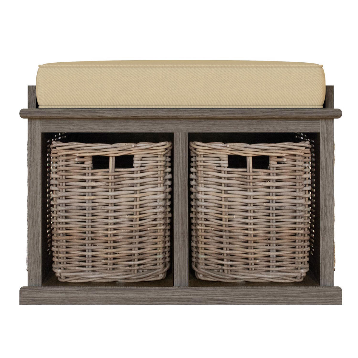 Maya Handmade Kubu Rattan Small Basket Storage Bench