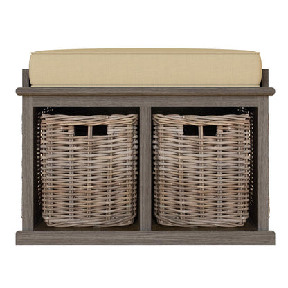 Maya Handmade Kubu Rattan Small Basket Storage Bench