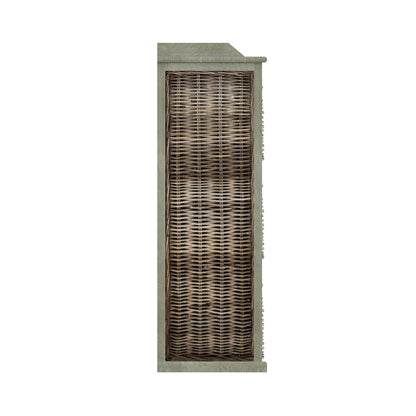 Maya Handmade Kubu Rattan 3 Basket Storage Unit Limewash