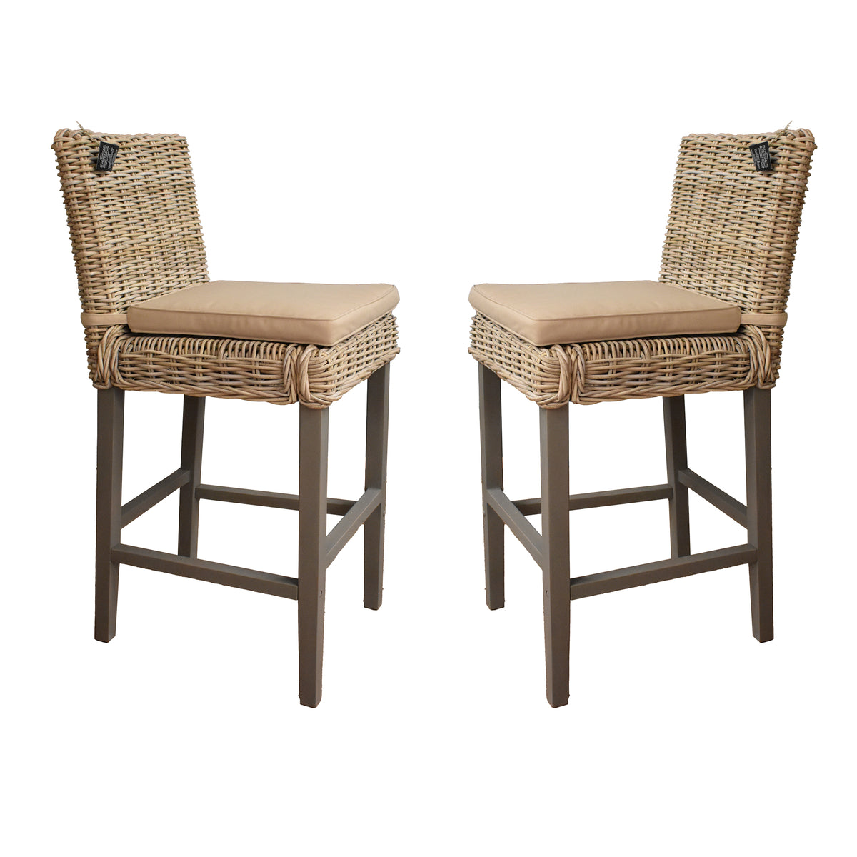 Maya Bar Stools Greywash Set of 2