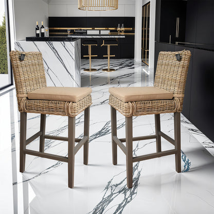 Maya Bar Stools Greywash Set of 2