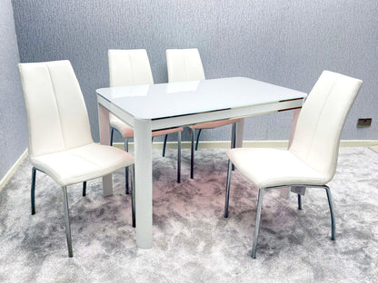 Morano Dining Set with 4 Carlo Chairs