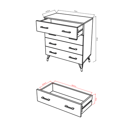 Maldon White 4 Drawer Chest Of Drawers