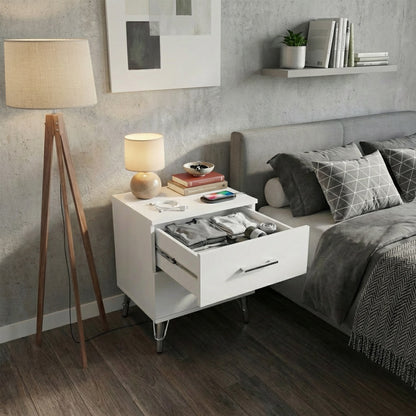 Maldon White 2 Drawer Bedside Chest Table
