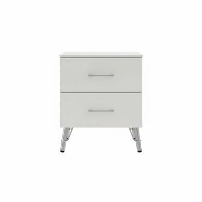 Maldon White 2 Drawer Bedside Chest Table
