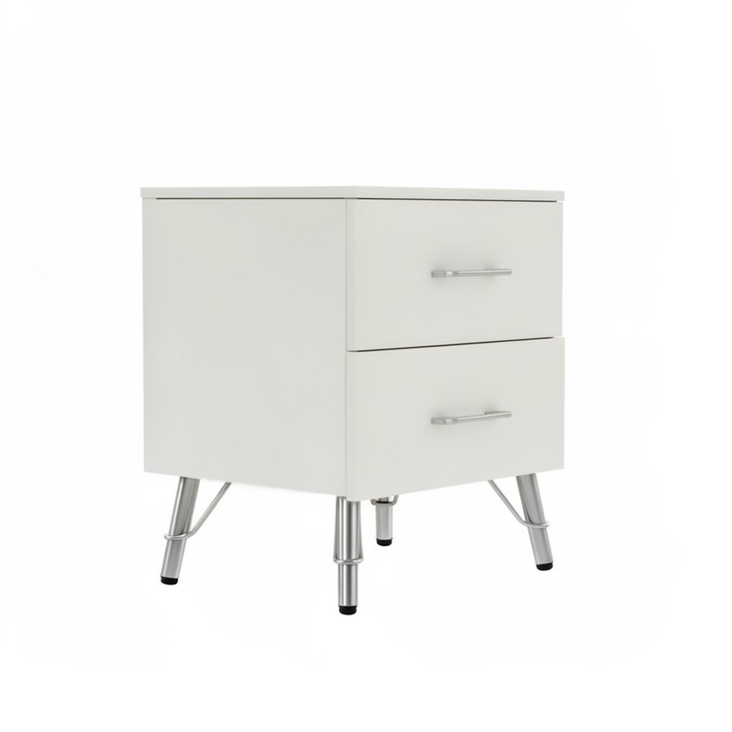 Maldon White 2 Drawer Bedside Chest Table