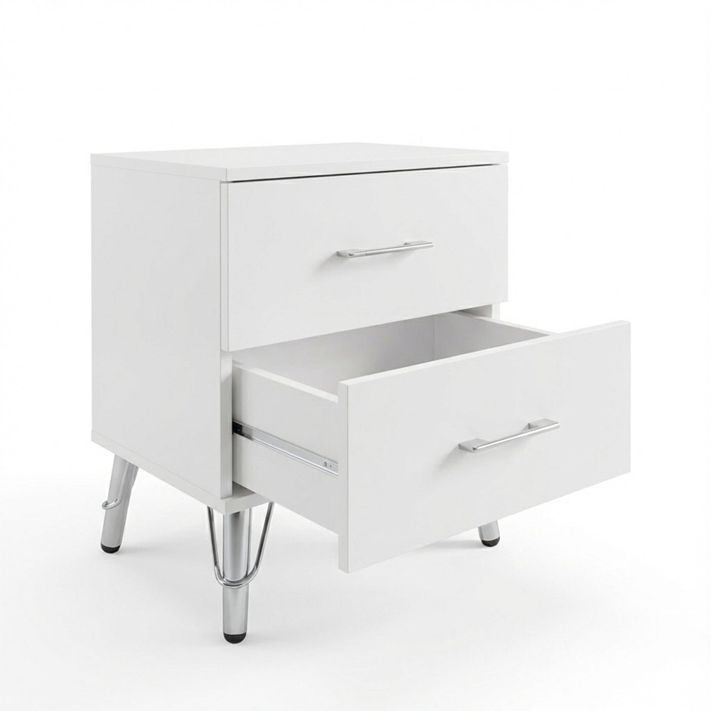 Maldon White 2 Drawer Bedside Chest Table