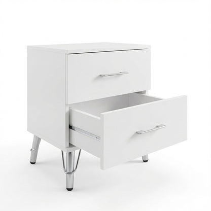 Maldon White 2 Drawer Bedside Chest Table