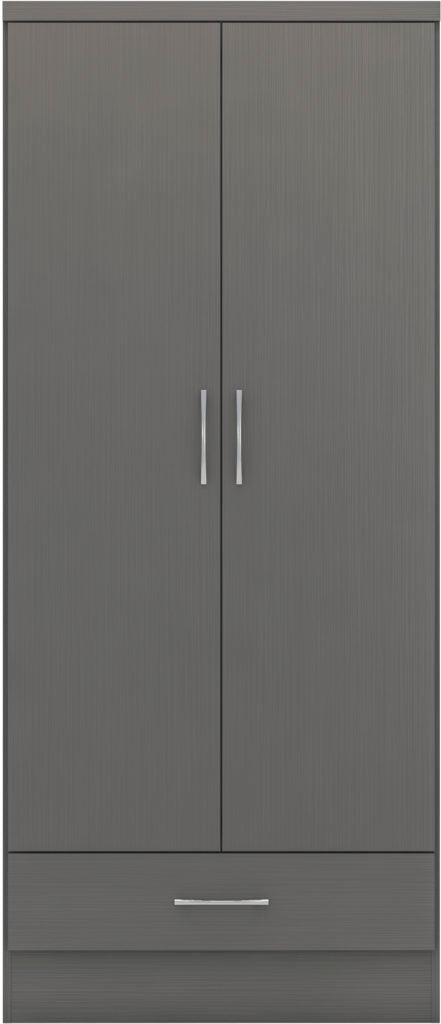 Nevada 2 Door 1 Drawer Wardrobe – Multiple Finishes