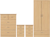Sonoma Oak Effect / 2 Door 1 Drawer Wardrobe Bedroom Set