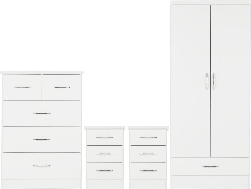 Nevada 2 Door 1 Drawer Wardrobe Bedroom Set – Multiple Finishes