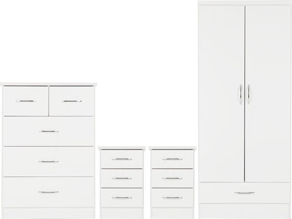 Nevada 2 Door 1 Drawer Wardrobe Bedroom Set – Multiple Finishes