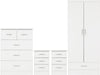 White Gloss / 2 Door 1 Drawer Wardrobe Bedroom Set