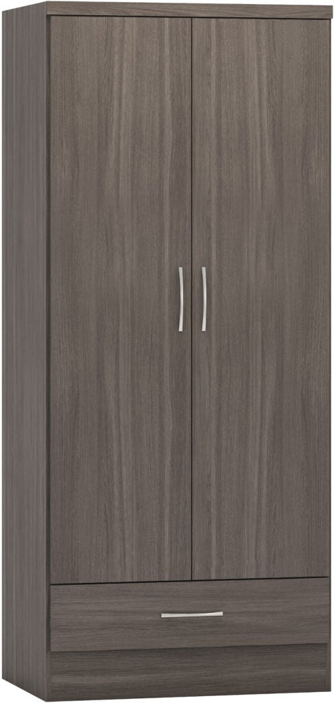 Nevada 2 Door 1 Drawer Wardrobe – Multiple Finishes
