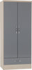 GREY GLOSS/LIGHT OAK EFFECT VENEER / 2 Door