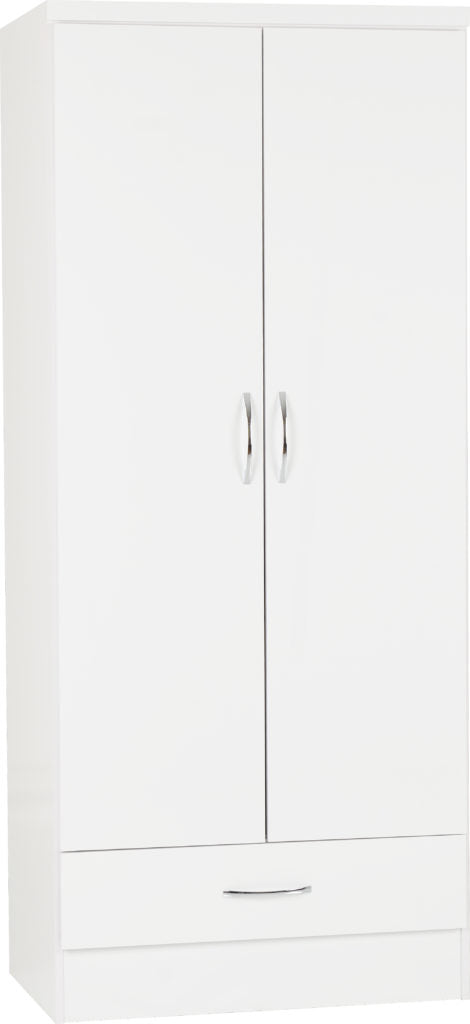 Nevada 2 Door 1 Drawer Wardrobe – Multiple Finishes