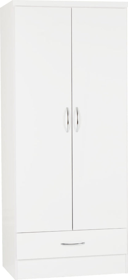 Nevada 2 Door 1 Drawer Wardrobe – Multiple Finishes