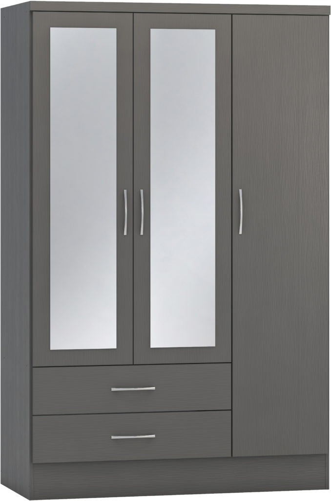 Nevada 3 Door 2 Drawer Mirrored Wardrobe – Multiple Finishes