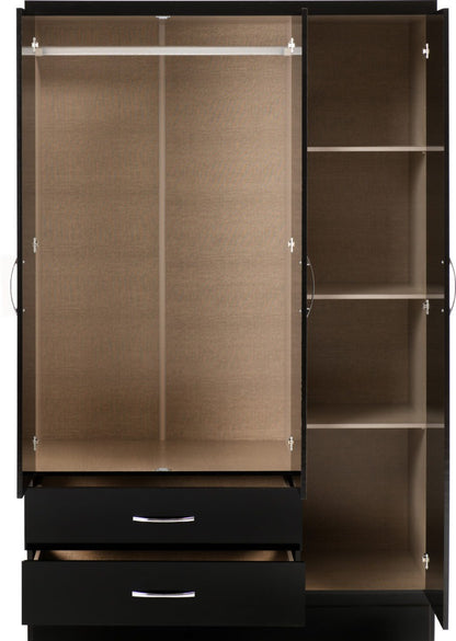 Nevada 3 Door 2 Drawer Mirrored Wardrobe – Multiple Finishes