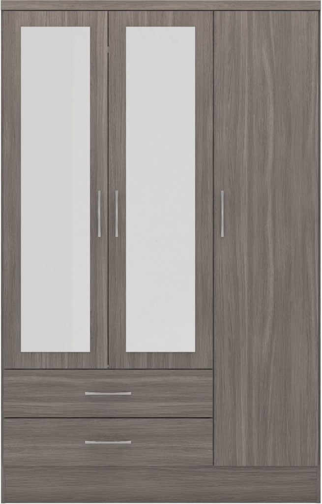 Nevada 3 Door 2 Drawer Mirrored Wardrobe – Multiple Finishes