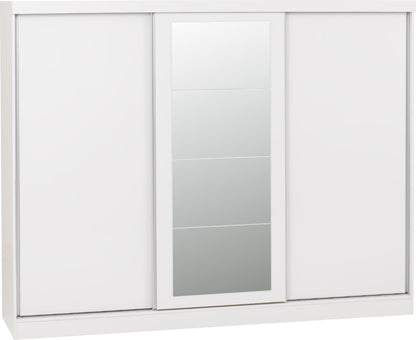 Nevada 3 Door Sliding Wardrobe – Grey Gloss / Black Gloss / White Gloss Finish