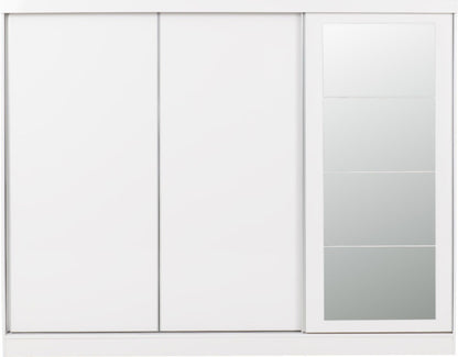 Nevada 3 Door Sliding Wardrobe – Grey Gloss / Black Gloss / White Gloss Finish
