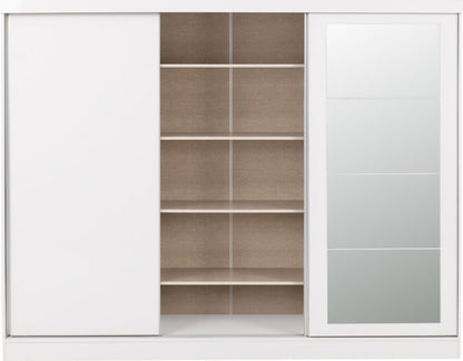 Nevada 3 Door Sliding Wardrobe – Grey Gloss / Black Gloss / White Gloss Finish