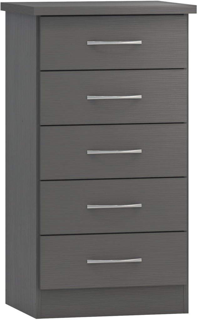 Nevada 5 Drawer Narrow Chest – Multiple Finishes