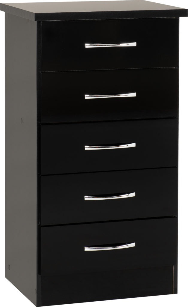 Nevada 5 Drawer Narrow Chest – Multiple Finishes