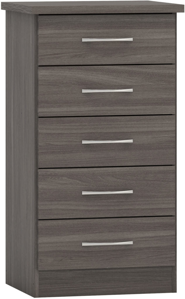 Nevada 5 Drawer Narrow Chest – Multiple Finishes