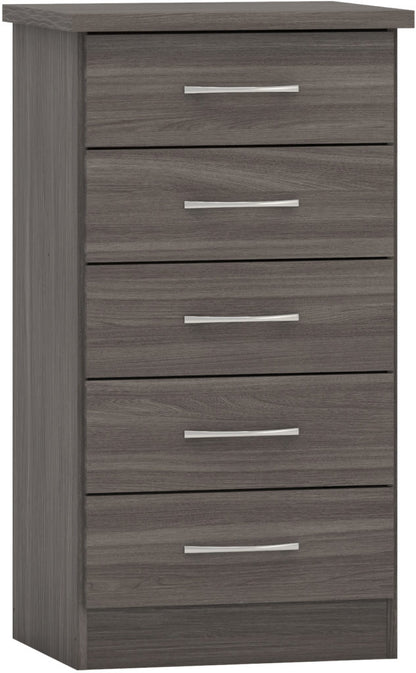 Nevada 5 Drawer Narrow Chest – Multiple Finishes