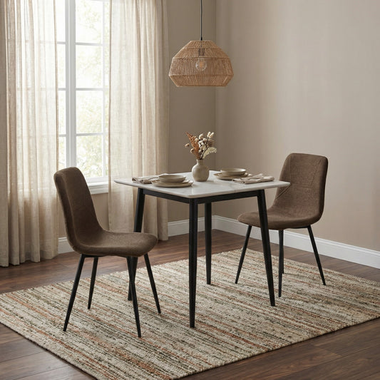 Esme Pack of 2 Dark Brown Fabric Dining Chairs