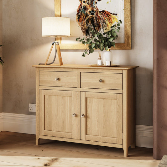 Taberno Oak 2 Door 2 Drawer Sideboard Natural Oak