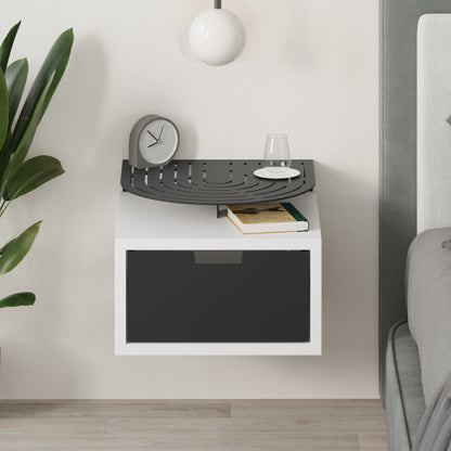 Modern Oslo Nightstand Bedside Table with Drawer White