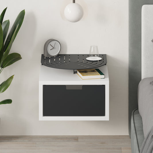 Modern Oslo Nightstand Bedside Table with Drawer White