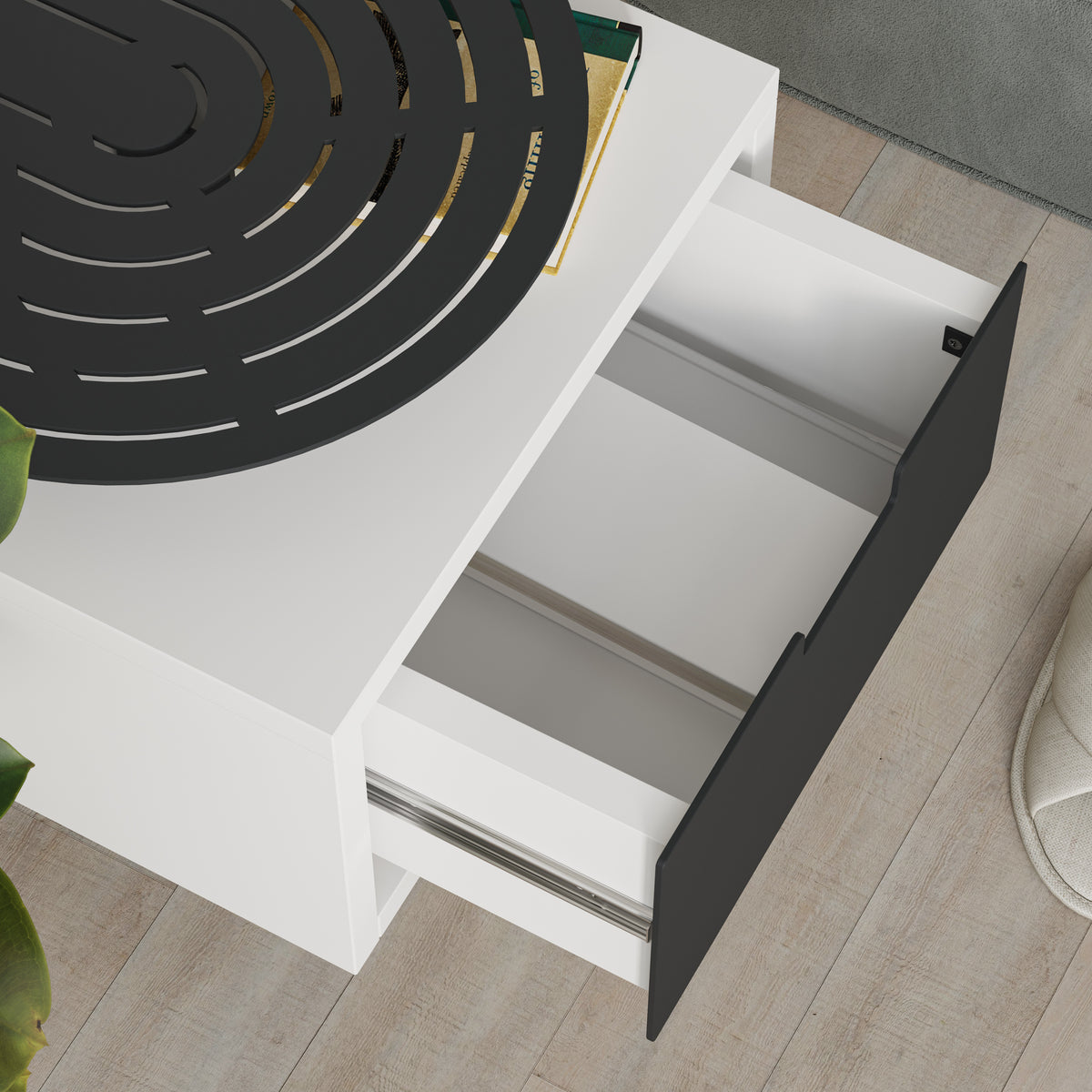 Modern Oslo Nightstand Bedside Table with Drawer White
