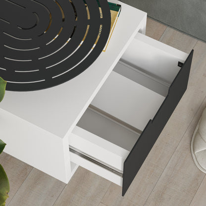 Modern Oslo Nightstand Bedside Table with Drawer White