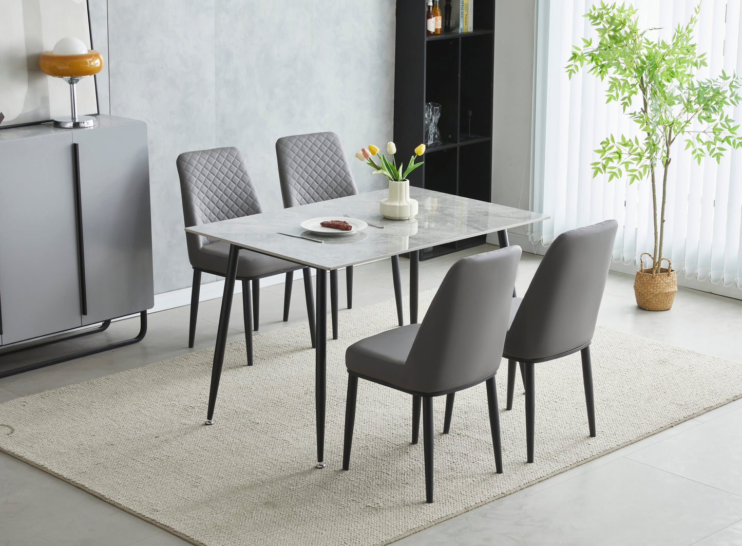 Oxford Ceramic Dining Table 1.2m & 4 Chairs