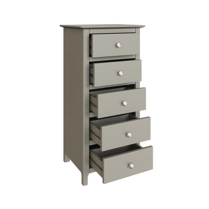 Palma 5 Drawer Chest of Drawers Pale Grey