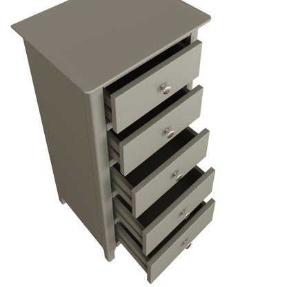 Palma 5 Drawer Chest of Drawers Pale Grey