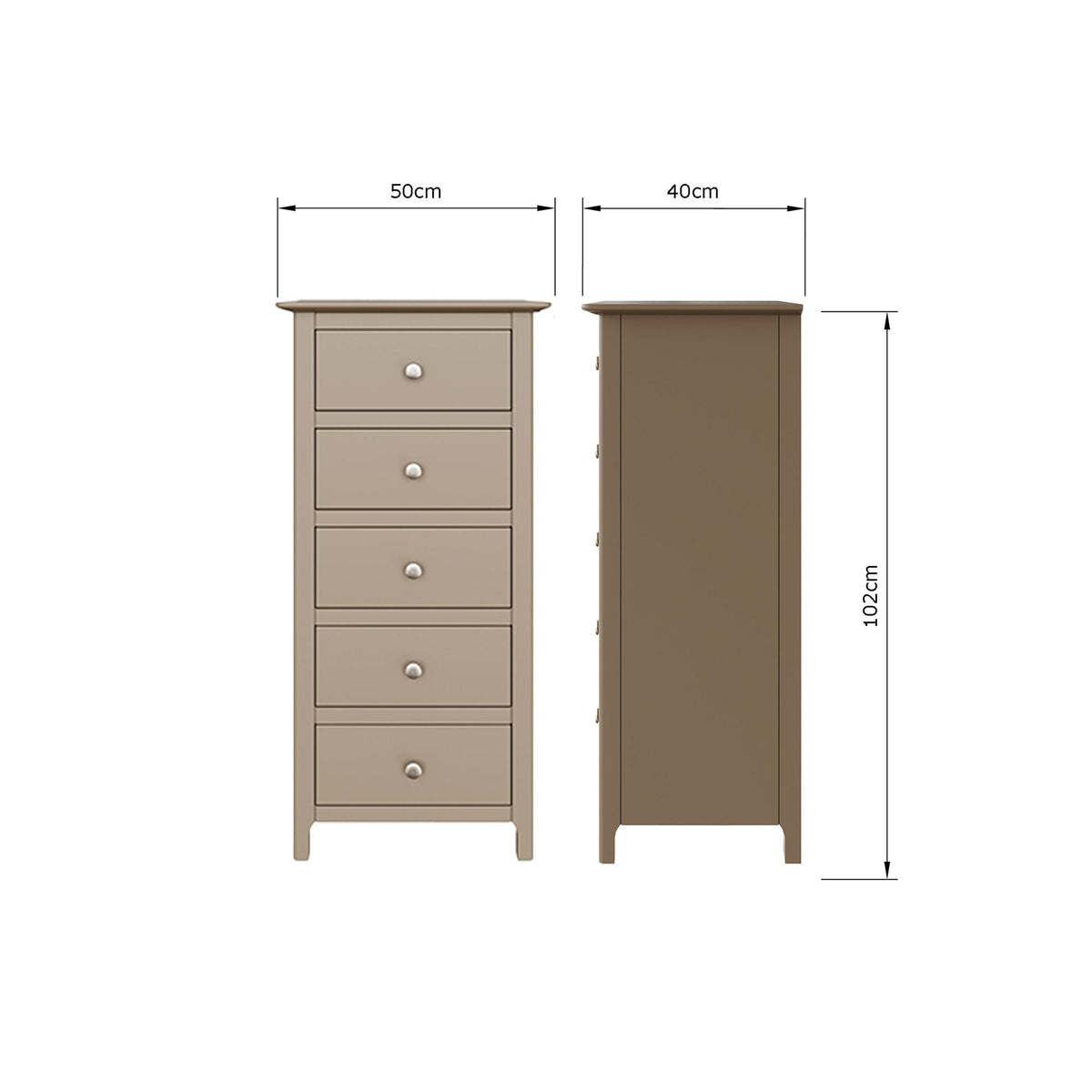 Palma 5 Drawer Chest of Drawers Putty