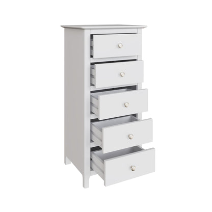 Palma 5 Drawer Chest of Drawers Pure White